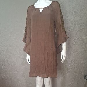 NEW. Indigo Rose Women's Elegant Brown Midi Dress Size M